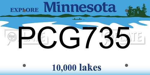 PCG735 Minnesota License Plate