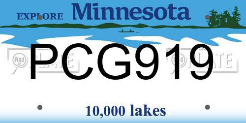 PCG919 Minnesota License Plate