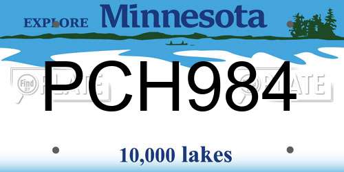 PCH984 Minnesota License Plate