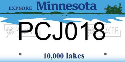 PCJ018 Minnesota License Plate