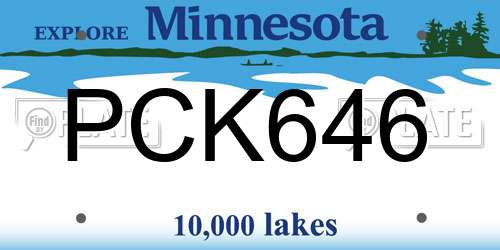PCK646 Minnesota License Plate