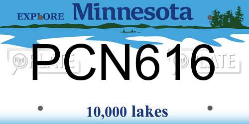 PCN616 Minnesota License Plate