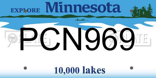 PCN969 Minnesota License Plate