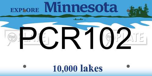 PCR102 Minnesota License Plate