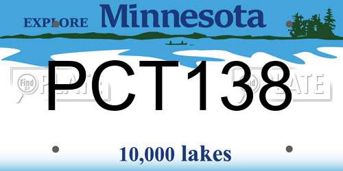 PCT138 Minnesota License Plate