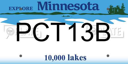PCT13B Minnesota License Plate