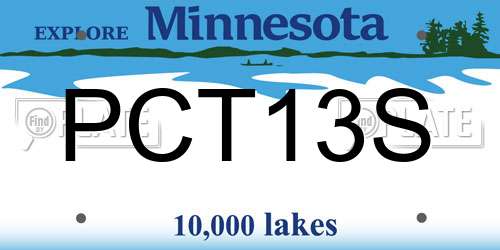 PCT13S Minnesota License Plate