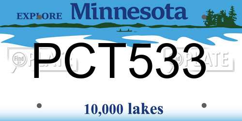 PCT533 Minnesota License Plate