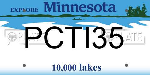 PCTI35 Minnesota License Plate