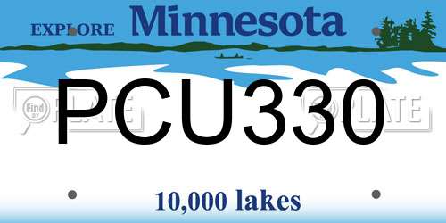 PCU330 Minnesota License Plate