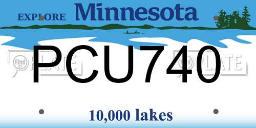 PCU740 Minnesota License Plate