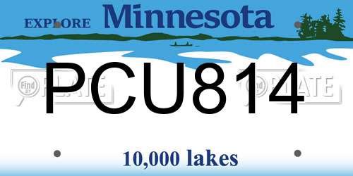 PCU814 Minnesota License Plate