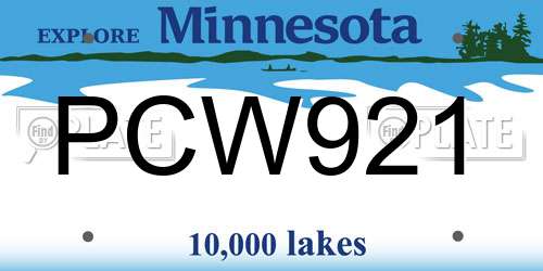 PCW921 Minnesota License Plate