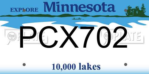 PCX702 Minnesota License Plate