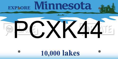 PCXK44 Minnesota License Plate
