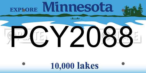 PCY2088 Minnesota License Plate