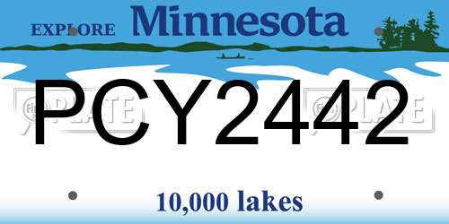 PCY2442 Minnesota License Plate
