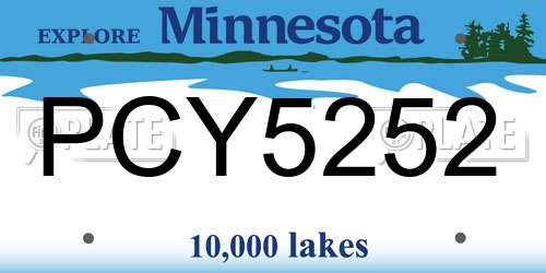 PCY5252 Minnesota License Plate