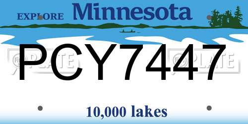 PCY7447 Minnesota License Plate