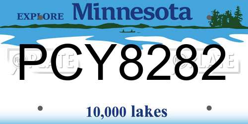 PCY8282 Minnesota License Plate