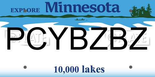 PCYBZBZ Minnesota License Plate