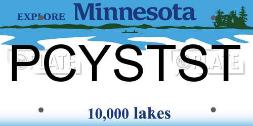 PCYSTST Minnesota License Plate