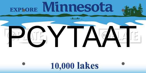 PCYTAAT Minnesota License Plate