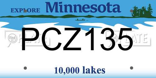 PCZ135 Minnesota License Plate
