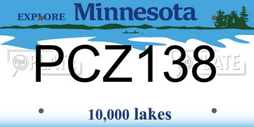 PCZ138 Minnesota License Plate