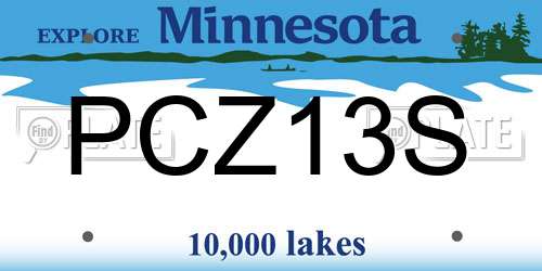 PCZ13S Minnesota License Plate