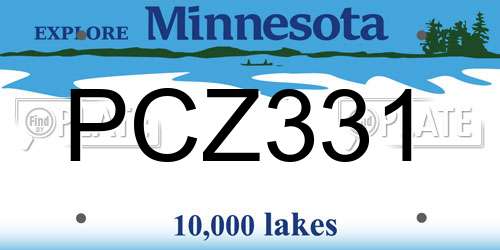 PCZ331 Minnesota License Plate