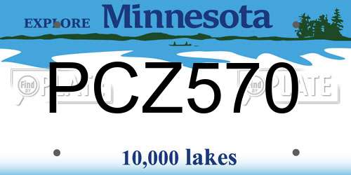 PCZ570 Minnesota License Plate