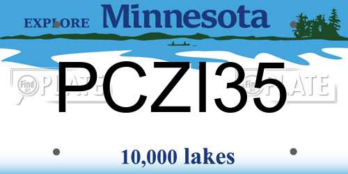 PCZI35 Minnesota License Plate