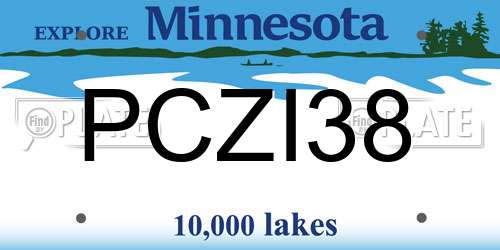 PCZI38 Minnesota License Plate