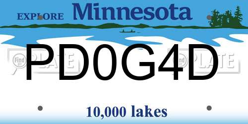 PD0G4D Minnesota License Plate