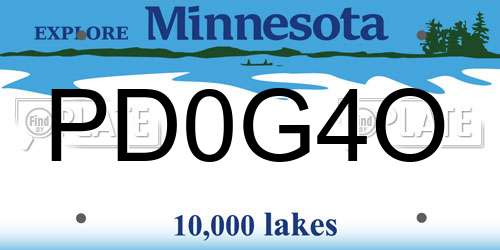 PD0G4O Minnesota License Plate