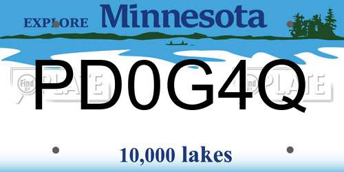 PD0G4Q Minnesota License Plate