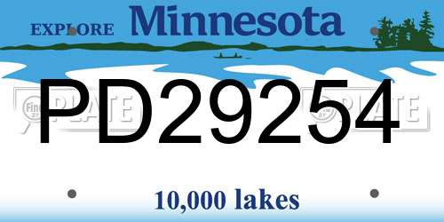 PD29254 Minnesota License Plate