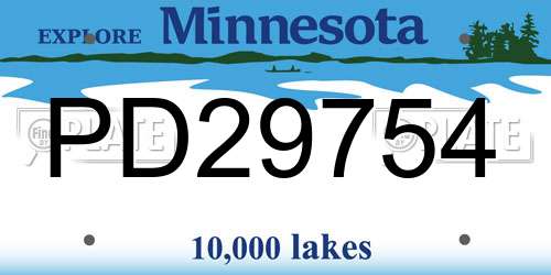 PD29754 Minnesota License Plate