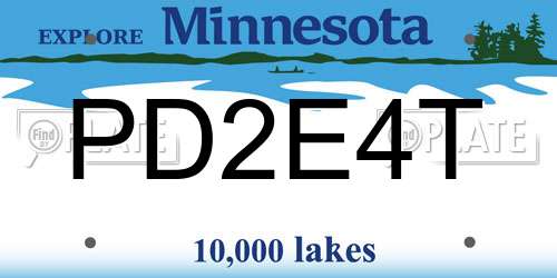 PD2E4T Minnesota License Plate