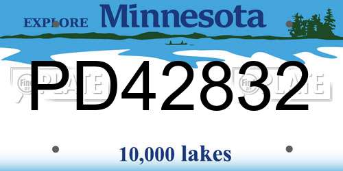 PD42832 Minnesota License Plate