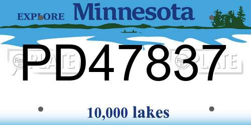 PD47837 Minnesota License Plate