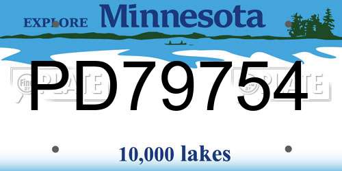 PD79754 Minnesota License Plate