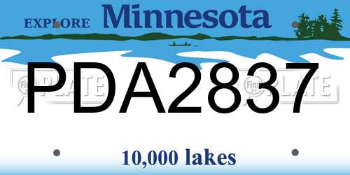 PDA2837 Minnesota License Plate