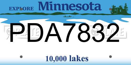 PDA7832 Minnesota License Plate