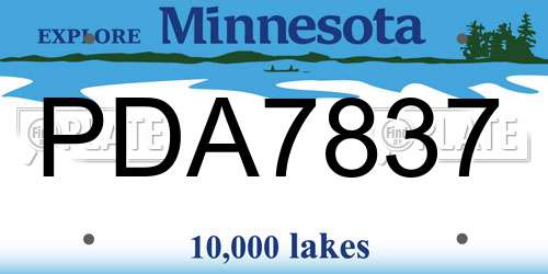 PDA7837 Minnesota License Plate