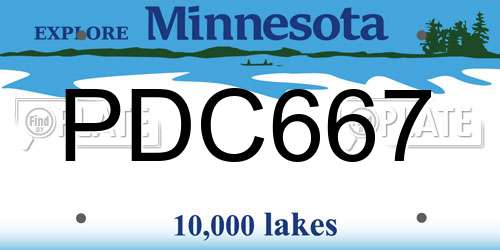 PDC667 Minnesota License Plate