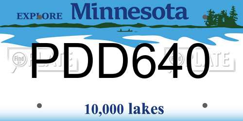 PDD640 Minnesota License Plate