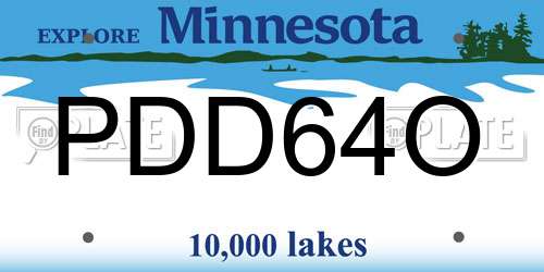 PDD64O Minnesota License Plate