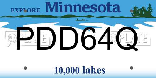 PDD64Q Minnesota License Plate